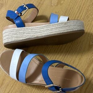 Tommy Hilfiger Blue and White Strappy Sandals